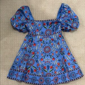 Hill House Floral Blue Puff Sleeve Dress